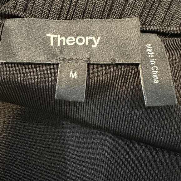 82. THEORY $395 Knit Black Ottoman Ribbed Midi Tank Dress Size M - Picture 7 of 8